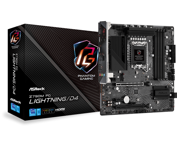 Материнская плата ASRock Z790M PG LIGHTNING/D4 LGA1700 4xDDR4 4xSATA 2xM.2 HDMI mATX