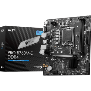 Материнская плата MSI PRO B760M-E DDR4 LGA1700 2xDDR4 4xSATA3 M.2 VGA HDMI mATX