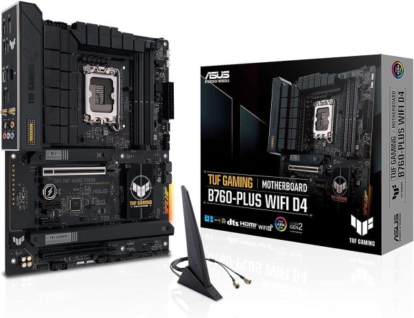 Материнская плата ASUS TUF GAMING B760-PLUS WIFI D4 LGA1700 4xDDR4 4xSATA3 3xM.2 RAID HDMI DP ATX