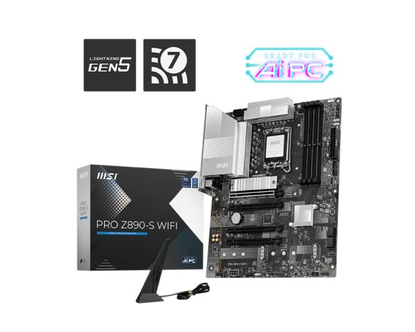 Материнская плата MSI PRO Z890-S WIFI LGA1851 4xDDR5 4xSATA3 RAID 3M.2 HDMI DP ATX