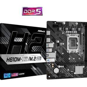 Материнская плата ASRock H610M-H2/M.2 D5 LGA1700 2xDDR5 4xSATA M.2 2xHDMI mATX