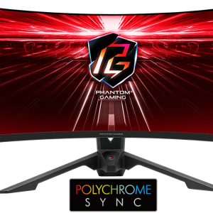 Монитор 34" ASRock PG34WQ15R3A VA 3440x1440@165Hz 1мс 550cd/m2 3000:1 Curved 2xHDMI DP Black