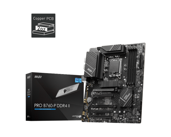 Материнская плата MSI PRO B760-P DDR4 II LGA1700 4xDDR4 4xSATA3 RAID 2xM.2 HDMI DP ATX