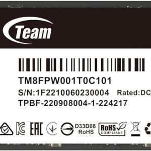 Твердотельный накопитель 1000GB SSD TeamGroup MP44 M.2 PCIe 4.0 R7400Mb/s W6500MB/s TM8FPW001T0C101