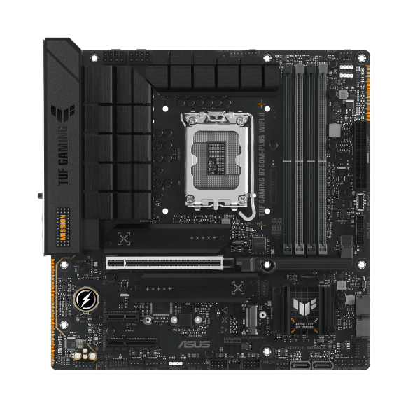 Материнская плата ASUS TUF GAMING B760M-PLUS WIFI II, LGA1700 4xDDR5 4xSATA3 3xM.2 RAID HDMI DP mATX