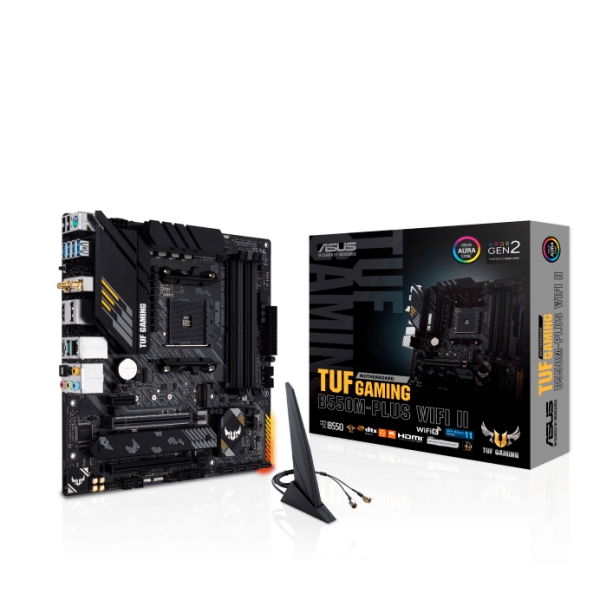 Материнская плата ASUS TUF GAMING B550M-PLUS WIFI II AM4 4xDDR4 4xSATA3 RAID 2xM.2 HDMI DP mATX