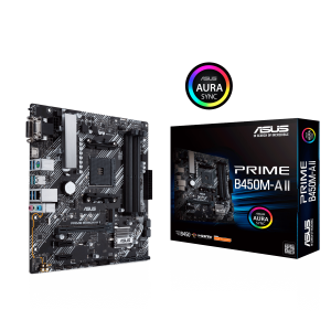 Материнская плата ASUS PRIME B450M-A II AM4 4xDDR4 4xSATA3 RAID 1xM.2 D-Sub DVI-D HDMI mATX