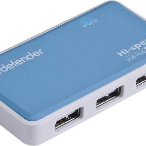 4-портовый мини-разветвитель USB 2.0 Defender Quadro Power (БП в комплекте)