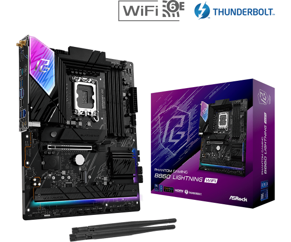 Материнская плата ASRock B860 LIGHTNING WIFI LGA1851 4xDDR5 4xSATA 4xM.2 1xHDMI 1xDP ATX