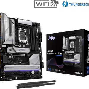 Материнская плата ASRock B860M LIVEMIXER WIFI LGA1851 4xDDR5 4xSATA 3xM.2 1xHDMI 1xThund4 WiFi ATX