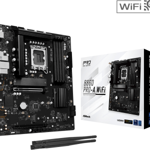 Материнская плата ASRock B860 PRO-A WIFI LGA1851 4xDDR5 4xSATA 3xM.2 1xHDMI 1xDP WiFi ATX