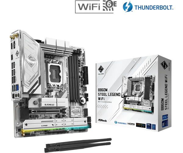 Материнская плата ASRock B860M STEEL LEGEND WIFI LGA1851 4xDDR5 4xSATA 4xM.2 1xHDMI 1xDP WiFi mATX