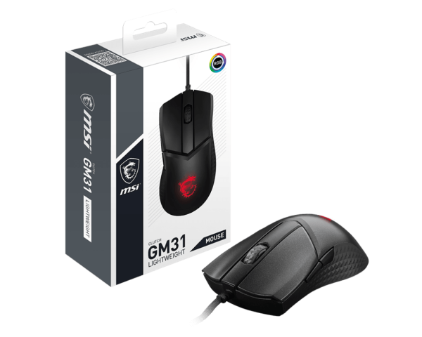 Мышь MSI Clutch Clutch GM31 LIGHTWEIGHT RGB USB2.0/кабель 2м/Вес 174г./Черный