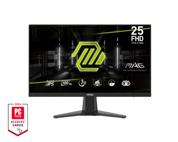 Монитор 24,5" MSI MAG 256F Rapid IPS 1920x1080 180Hz 1ms 250cd/m 1000:1 250cd/m  DP 2xHDMI Черный