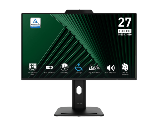 Монитор 27" MSI PRO MP272PMG IPS FHD 120Hz 1ms 300cd/m 1500:1 WEB HDMI VGA DP 3xUSB 2x2W HAS Черный