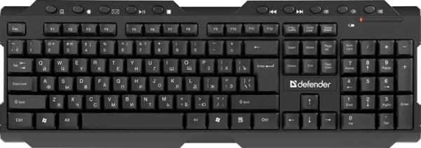 Клавиатура беспроводная Defender Element HB-195 USB (Черный), USB, ENG/RUS,стандарт