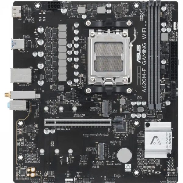 Материнская плата ASUS A620M-F GAMING WIFI AM5 2xDDR5 Non-SATA 2xM.2 HDMI mATX