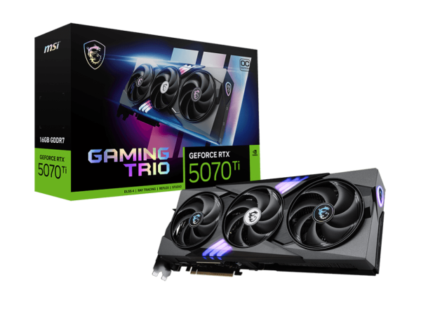 Видеокарта MSI GeForce RTX 5070 Ti 16G GAMING TRIO OC, 16G GDDR7 256bit 1xHDMI 3xDP G507T-16GTC