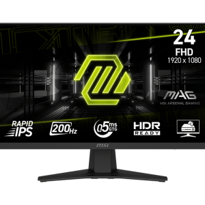 Монитор 23,8" MSI MAG 244F Rapid IPS 1920x1080 200Hz 0.5ms 300cd/m 1000:1 HDR DP HDMI USB-C