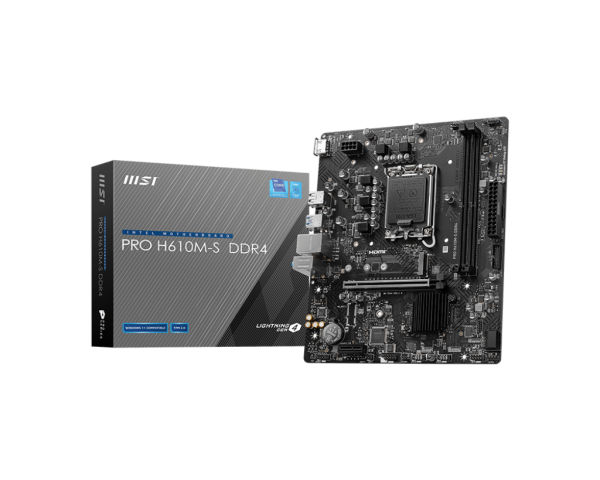 Материнская плата MSI PRO H610M-S DDR4 LGA1700 H610 2xDDR4 2xSATA 1xM.2 1xHDMI mATX