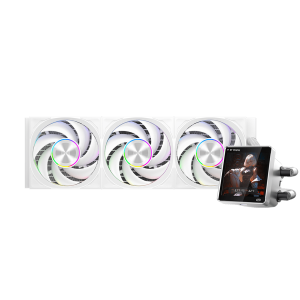 Водяное охлаждение для CPU PCCooler DT360 ARGB Display WH 115X/1200/1700/1851/AM4/AM5 Белый