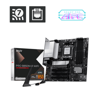 Материнская плата MSI PRO B850M-P WIFI AM5 4xDDR5 4xSATA3 RAID 3xM.2 HDMI DP Type-C mATX