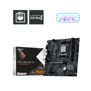 Материнская плата MSI PRO B840M-B AM5 2xDDR5 4xSATA3 RAID 2xM.2 HDMI VGA mATX