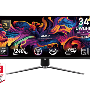 Монитор 34" MSI MPG 341CQPX QD-OLED 3440x1440 240Hz 1800R 0.03ms 1.5млн:1 2xHDMI 1xDP 4xUSB