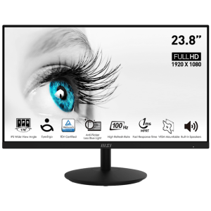 Монитор 23.8" MSI PRO MP242A IPS 1920x1080 100Hz 1ms 1000:1 1xD-Sub 1xHDMI 1xDP 2x2W Черный