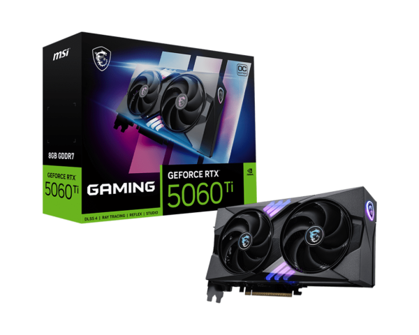 Видеокарта MSI GeForce RTX 5060 Ti 8G GAMING OC, 8Gb GDDR7 128-bit 1xHDMI 3xDP G506T-8GC