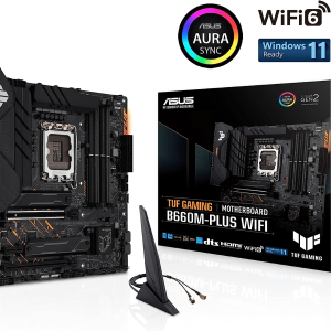 Материнская плата ASUS TUF GAMING B660M-PLUS WIFI, LGA1700 4xDDR5 4xSATA3 RAID 2xM.2 HDMI DP mATX