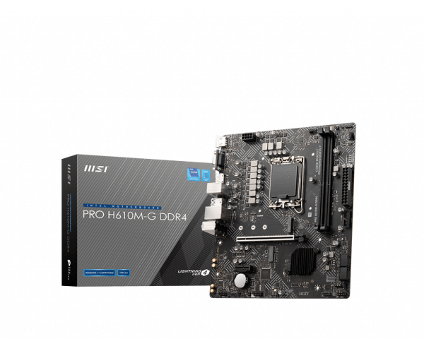 Материнская плата MSI PRO H610M-G DDR4 LGA1700 H610 2xDDR4 4xSATA3 M.2 VGA HDMI DP mATX