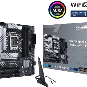 Материнская плата ASUS PRIME B660M-A WIFI D4, LGA1700 4xDDR4 4xSATA3 2xM.2 RAID 2xHDMI DP mATX