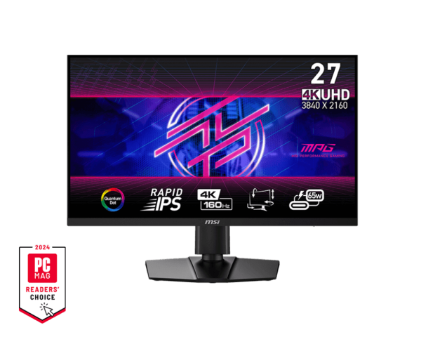 Монитор 27" MSI MPG 274URF QD Rapid IPS 3840x2160 160Hz 0.5ms 400cd/m 10млн:1 2xHDMI 1xDP USB-С