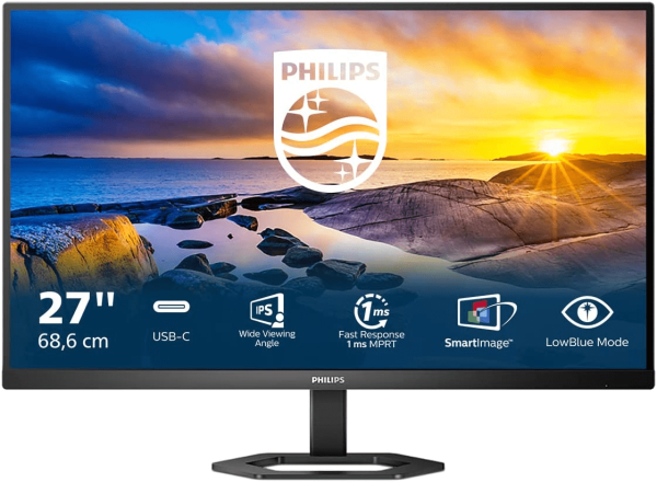 Монитор 27" PHILIPS 27E1N5300AE/01 IPS 1920x1080 75Hz 1мс 1xHDMI, 1xUSB-C 4xUSB3 2x3W Черный