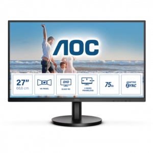 Монитор 27" AOC Q27B3MA/01 VA 2560x1440 75Hz 4ms 250cd/m 4000:1 2xHDMI 1xDP 2x2W