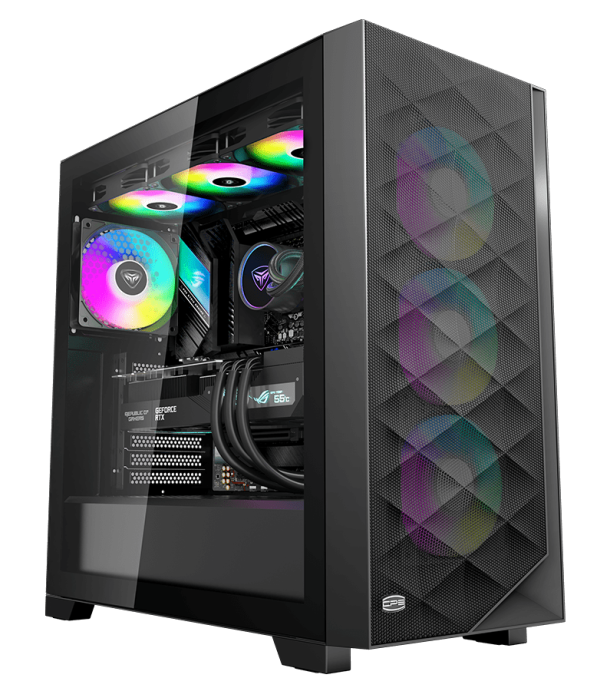 Корпус PCCooler C3D510 BK ARGB EATX/ATX/mATX/ITX USB3.0, 2xUSB2.0 Black