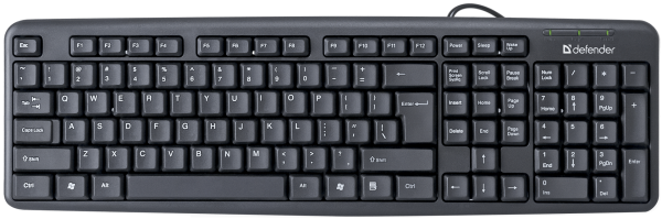 Клавиатура Defender Element HB-520 B (Черный), USB, ENG/RUS/KAZ,стандарт