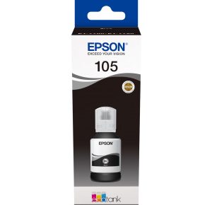 Контейнер с черными пигментными чернилами Epson C13T00Q140 105 EcoTank BK Ink Bottle