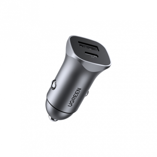Автомобильное ЗУ Ugreen CD130 USB-C PD+USB-A QC 24W Fast Car Charger, 30780