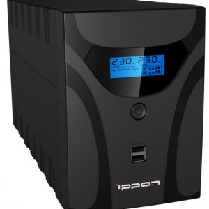 ИБП Ippon Smart Power Pro II 2200, 1600VA, 1200Вт, AVR 162-290В, 6(2)хС13, управление по USB/RS-232, RJ-45, LCD