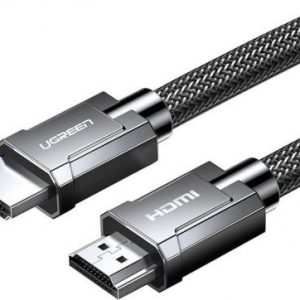 Кабель Ugreen HD135 8K HDMI M/M Round Cable with Braided, 2m, Gray, 70321