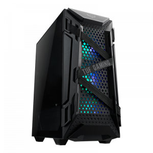 Кейс ASUS TUF Gaming GT301, ATX/micro ATX/Mini ITX, USB 3.1, 3x120mm AURA RGB, без Б/П, Чёрный