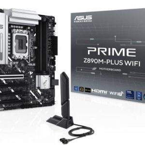 Сист.плата ASUS PRIME Z890M-PLUS WIFI, Z890, 1851, 4xDDR5, PCI-E x16, M2, SATA, DP, HDMI, USB-C 20GBps, WIFI7, BOX